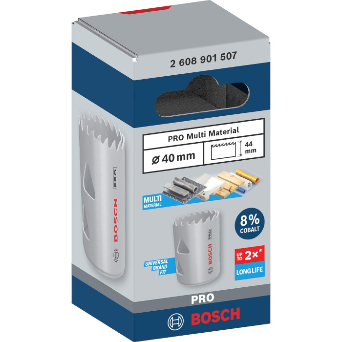 Біметалева коронка універсальна BOSCH PRO Multi Material 40 мм 2608901507 - зображення 2