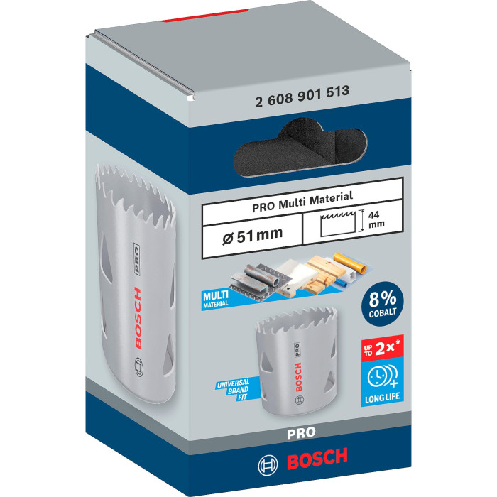 Біметалева коронка універсальна BOSCH PRO Multi Material 51 мм 2608901513 - зображення 2