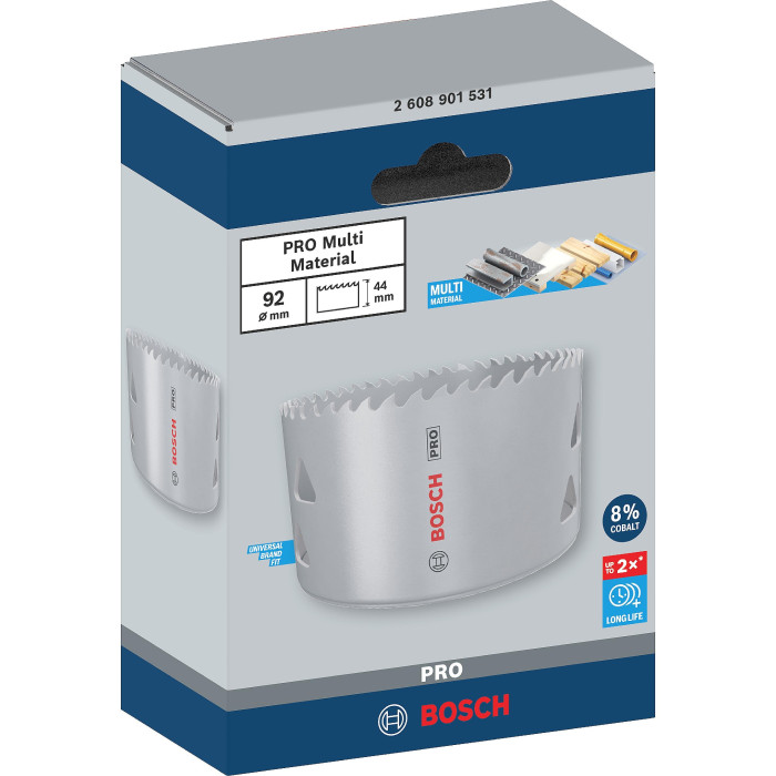 Биметаллическая коронка универсальная BOSCH PRO Multi Material 92 мм 2608901531 - изображение 2