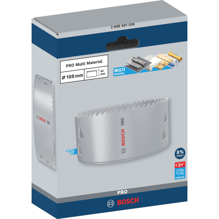 Биметаллическая коронка универсальная BOSCH PRO Multi Material 108 мм 2608901536 - изображение 2