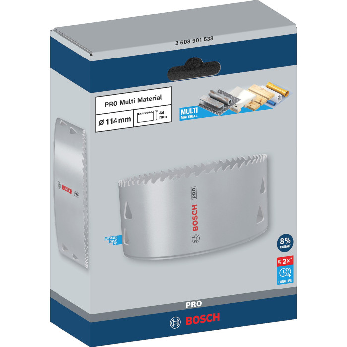 Биметаллическая коронка универсальная BOSCH PRO Multi Material 114 мм 2608901538 - изображение 2