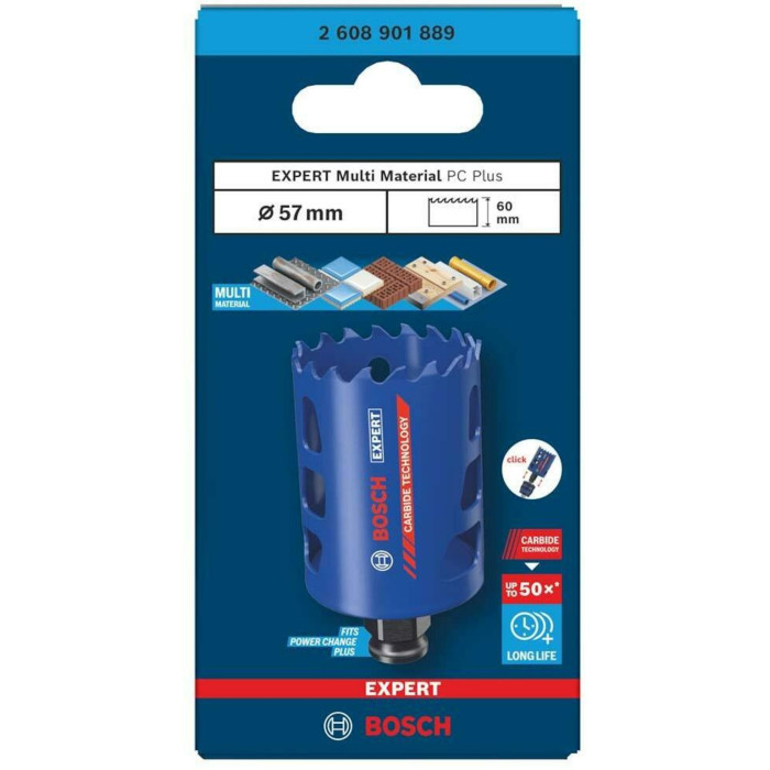 Коронка універсальна BOSCH EXPERT Multi Material PC Plus 57 мм HS 2608901889 - зображення 2