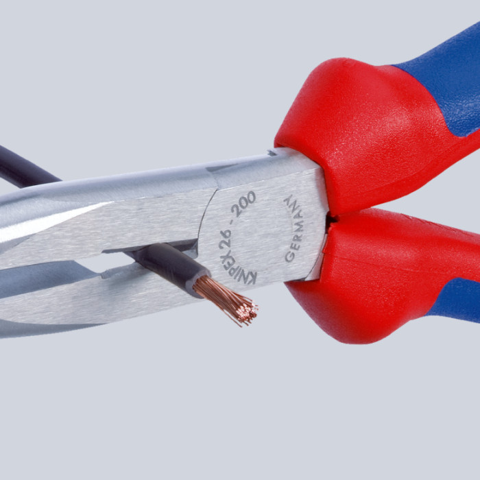 Плоскі круглогубці з ріжучими кромками KNIPEX 200 мм 26 12 200 - зображення 4