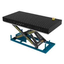 Сварочный стол с гидравлической системой подъема GPPH PRO 2400x1200 мм, fi28, диагональная сетка