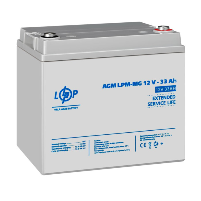 Аккумулятор мультигелевый LogicPower LPM-MG 12V - 33 Ah + дело 30031 - изображение 3