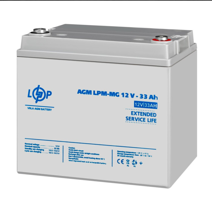 Аккумулятор мультигелевый LogicPower LPM-MG 12V - 33 Ah + дело 30031 - изображение 4