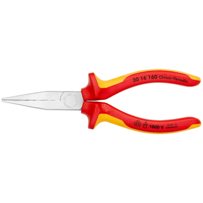 Долгогубцы хромированные диэлектрические KNIPEX 160 мм 30 16 160