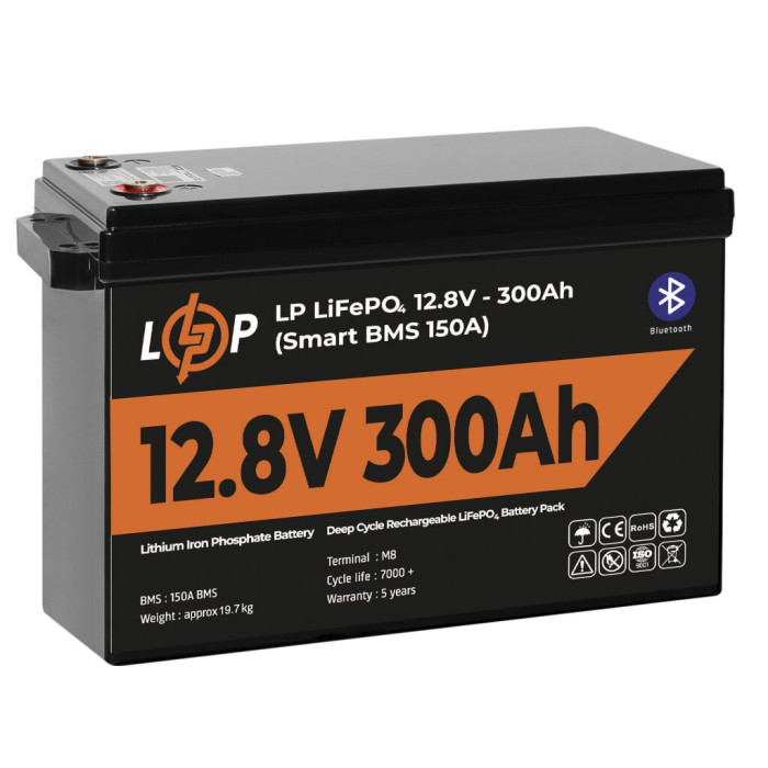 Аккумулятор LogicPower LP LiFePO4 12,8V - 300 Ah (3840Wh) (Smart BMS 200А) с BT пластик 30383 - изображение 4