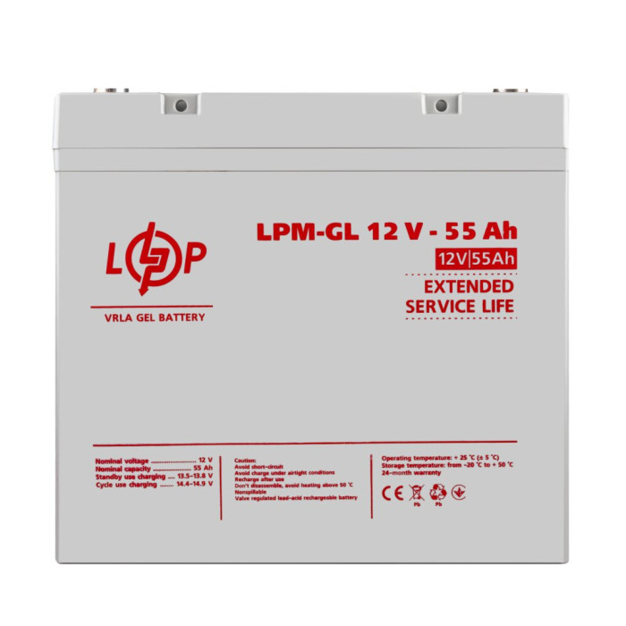 Акумулятор LogicPower LPM-GL гелевий 12 В 55 Аг 36570