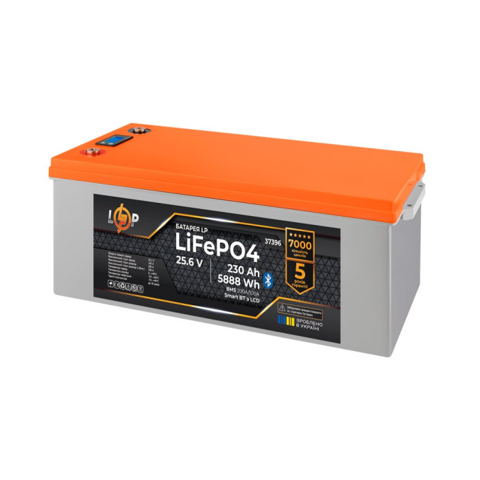 Аккумулятор LogicPower LP LiFePO4 25,6V - 230 Ah (5888Wh) (BMS 200A/100А) LCD Smart BT 37396 - изображение 2