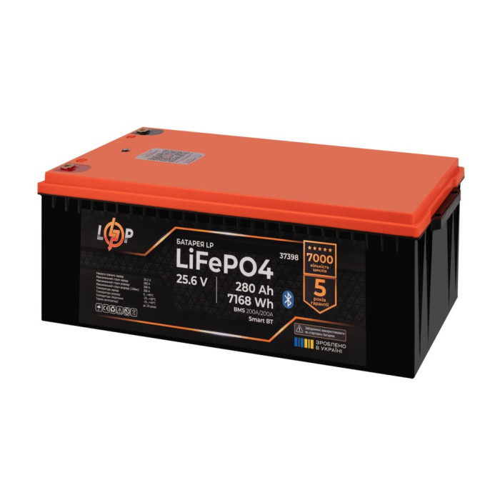 Аккумулятор LogicPower LP LiFePO4 25,6V - 280 Ah (7168Wh) (BMS 200A/200А) пластик Smart BT 37398 - изображение 3