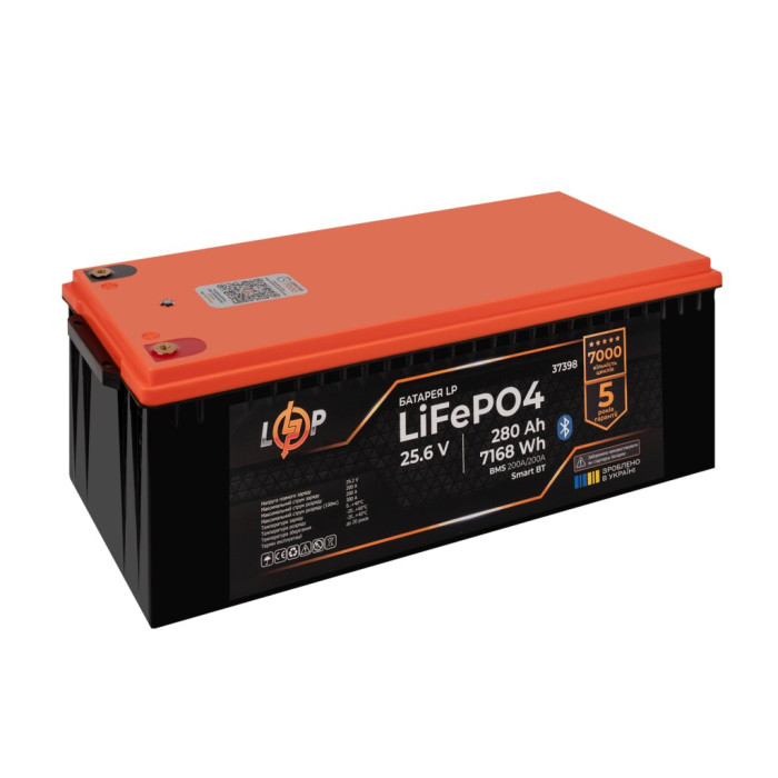 Аккумулятор LogicPower LP LiFePO4 25,6V - 280 Ah (7168Wh) (BMS 200A/200А) пластик Smart BT 37398 - изображение 4