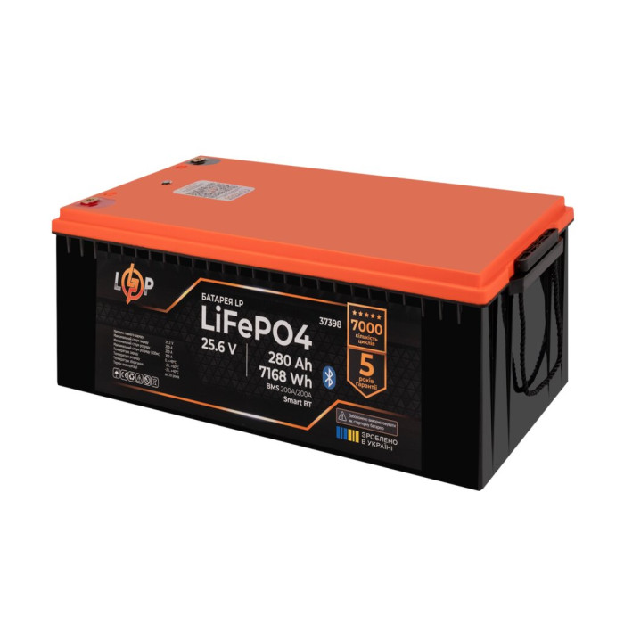 Аккумулятор LogicPower LP LiFePO4 25,6V - 280 Ah (7168Wh) (BMS 200A/200А) пластик Smart BT 37398 - изображение 5