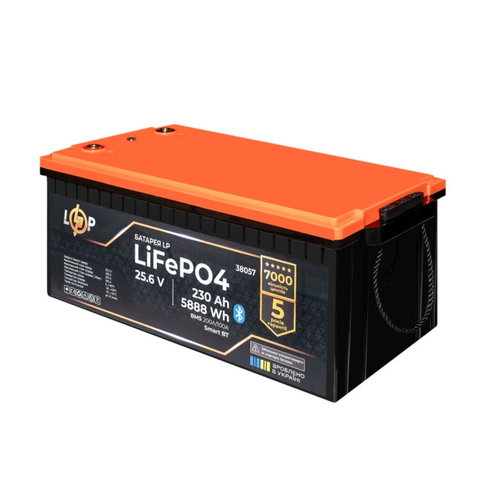 Аккумулятор LogicPower LP LiFePO4 25,6V - 230 Ah (5888Wh) (BMS 200A/100А) пластик Smart BT 38057 - изображение 3