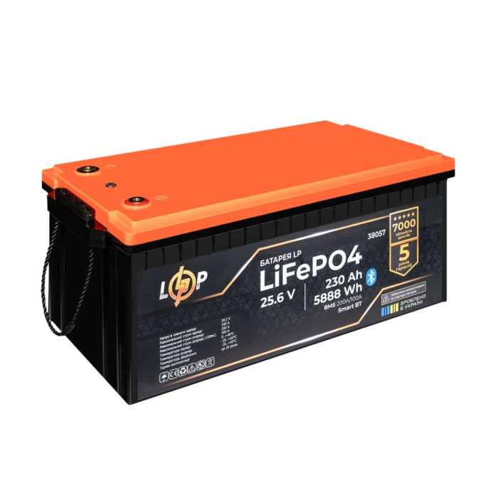 Аккумулятор LogicPower LP LiFePO4 25,6V - 230 Ah (5888Wh) (BMS 200A/100А) пластик Smart BT 38057 - изображение 4