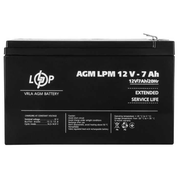 Аккумулятор LogicPower LPM AGM 12 В 7 Ач 3862 - изображение 4