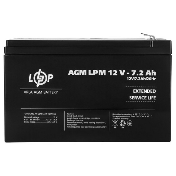 Аккумулятор LogicPower LPM AGM 12 В 7.2 Ач 3863 - изображение 4