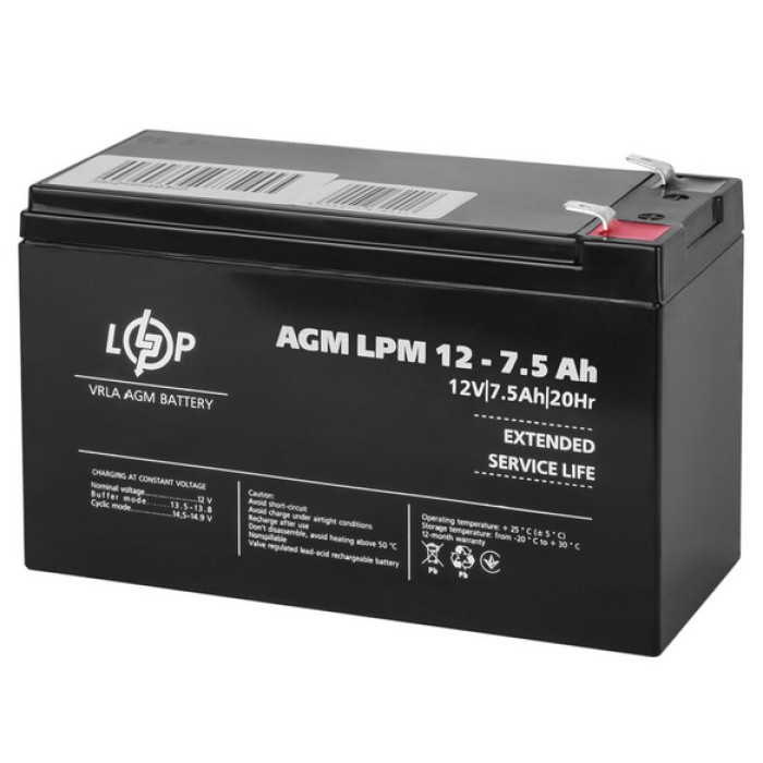 Аккумулятор LogicPower LPM AGM 12 В 7.5 Ач 3864