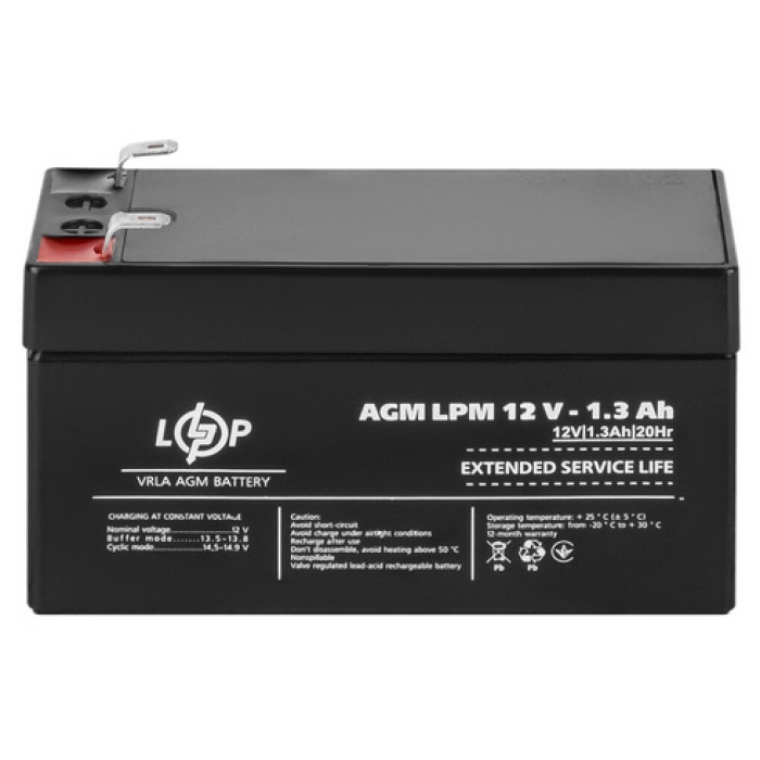 Аккумулятор LogicPower LPM AGM 12 В 1.3 Ач 4131 - изображение 2