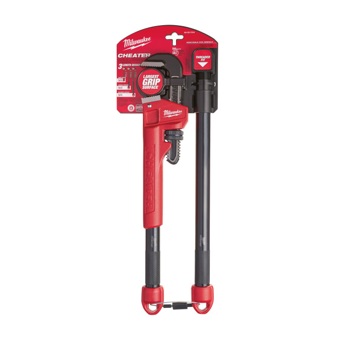 Ключ трубный со сменными рукоятками Milwaukee Cheater 250/450/600 мм 0-63 мм 48227314 - изображение 2