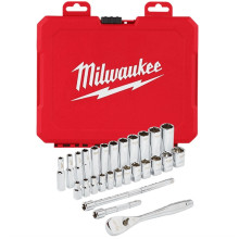 Haбіp гoлoвoк торцевих з тріскачкою в кейсі 28 предметів Milwaukee 1/4 дюйма 48229504