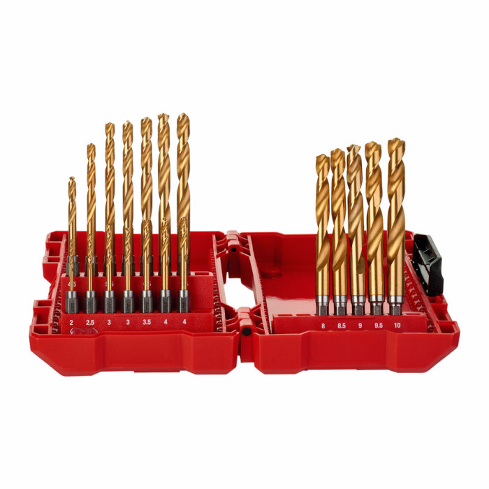 Набор свёрл по металлу Milwaukee RedHEX HSS-G TiN 19 шт 2-10 мм 48894760 - изображение 3