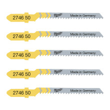 Полотна по дереву для лобзика 5 шт Milwaukee 50х2 мм T 119 BO 4932274650