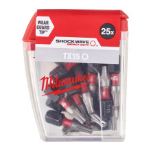 Биты ударные 25 шт Milwaukee Shockwave T15 25 мм 4932430873