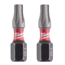 Биты ударные 2 шт Milwaukee Shockwave T25 25 мм 4932430879