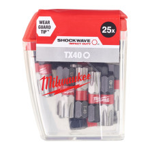 Биты ударные 25 шт Milwaukee Shockwave T40 25 мм 4932430889