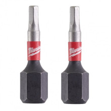 Биты ударные 2 шт Milwaukee Shockwave HEX2.5 25 мм 4932430893