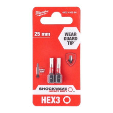 Биты ударные 2 шт Milwaukee Shockwave HEX3 25 мм 4932430894