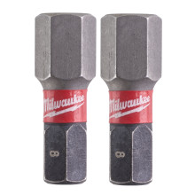 Биты ударные 2 шт Milwaukee Shockwave HEX8 25 мм 4932430898