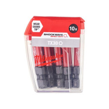 Биты ударные удлинённые 10 шт Milwaukee Shockwave T30 50 мм 4932471574