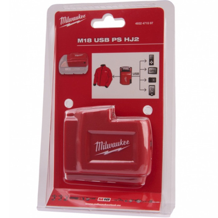 Адаптер USB Milwaukee 18 В M18 USB PS HJ2 4932471597 - зображення 5