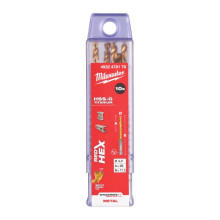 Свёрла по металлу 10 шт Milwaukee RedHEX HSS-G TiN 4х26х71.5 мм 4932478178
