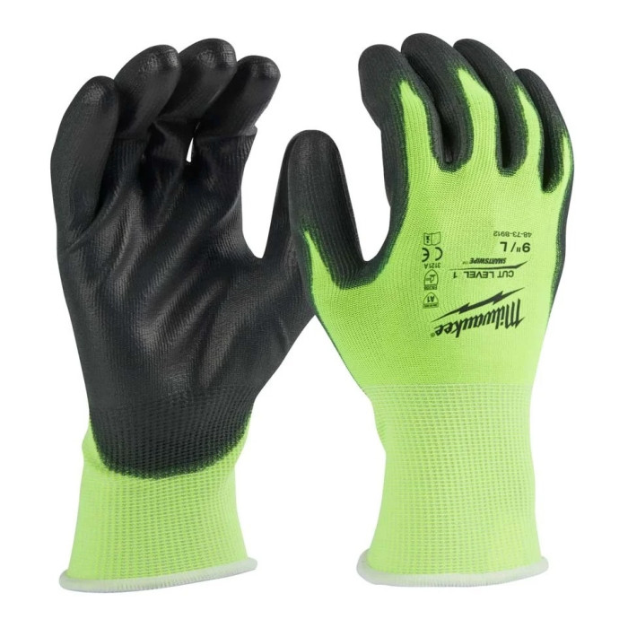 Перчатки сигнальные с защитой от порезов Milwaukee Hi-Vis Cut 1/A 9/L 4932479918