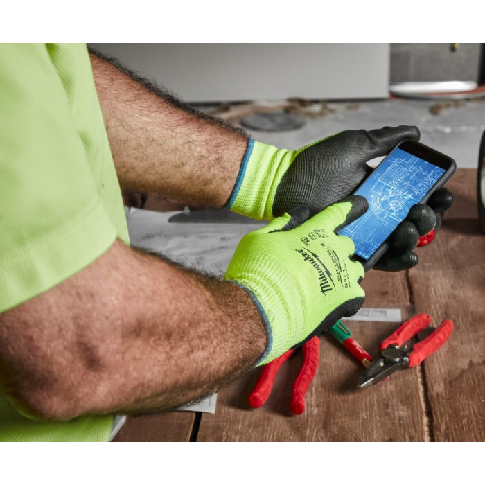 Перчатки сигнальные с защитой от порезов Milwaukee Hi-Vis Cut 2/B 9/L 4932479923 - изображение 2