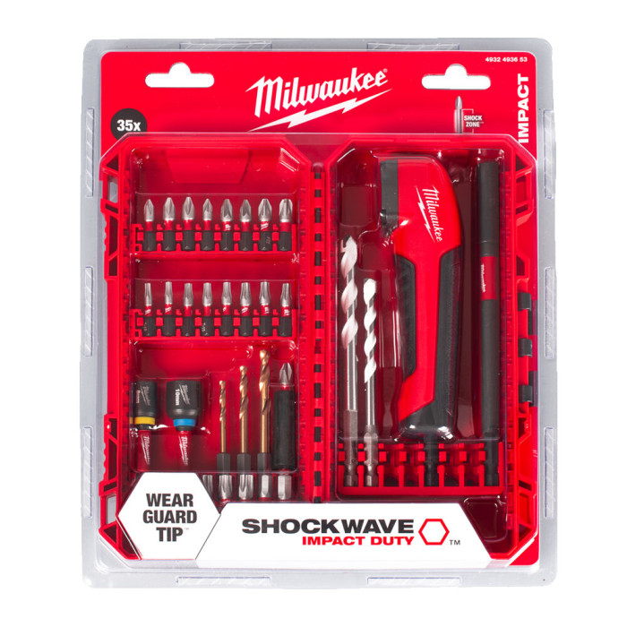 Набор бит и переходников Milwaukee Shockwave RedHEX 35 предметов 4932493653 - изображение 3
