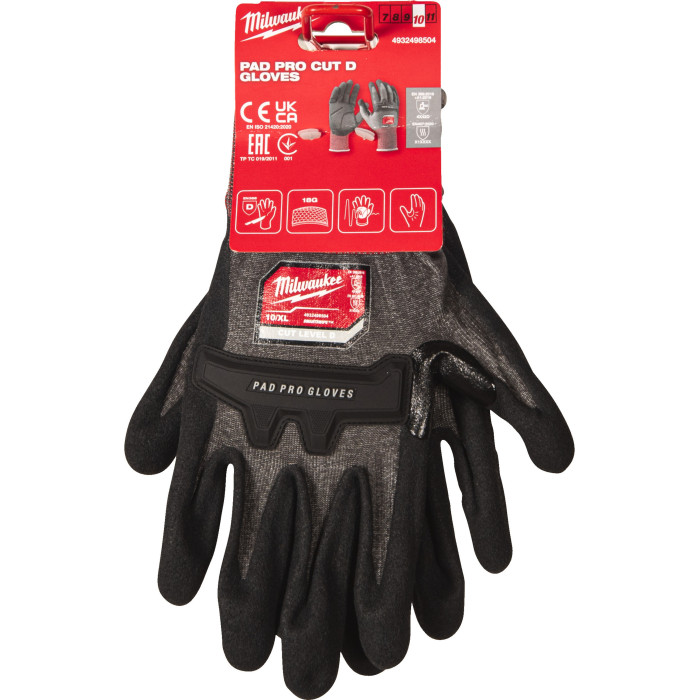 Перчатки антивибрационные защитные Milwaukee PAD PRO Cut 4/D 10/XL 4932498504 - изображение 2