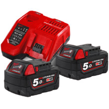 Набор Milwaukee M18 NRG-502/2 зарядное устройство 12-18 В, аккумуляторы 2 шт Li-Ion 18 В 5 Ач 4933459218