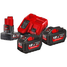Набор Milwaukee M18 HNRG-122 зарядное устройство 12-18 В, аккумуляторы 3 шт Li-Ion 12 В 6 Ач, Li-Ion 18 В 12 Ач 4933464261
