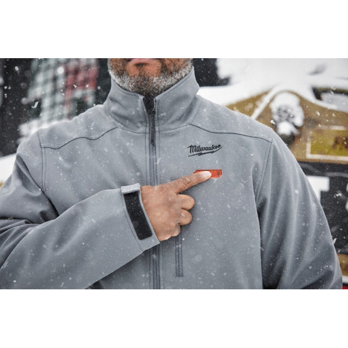 Куртка аккумуляторная с подогревом Milwaukee L M12 HJ GREY5-0 4933478974 без АКБ - изображение 6