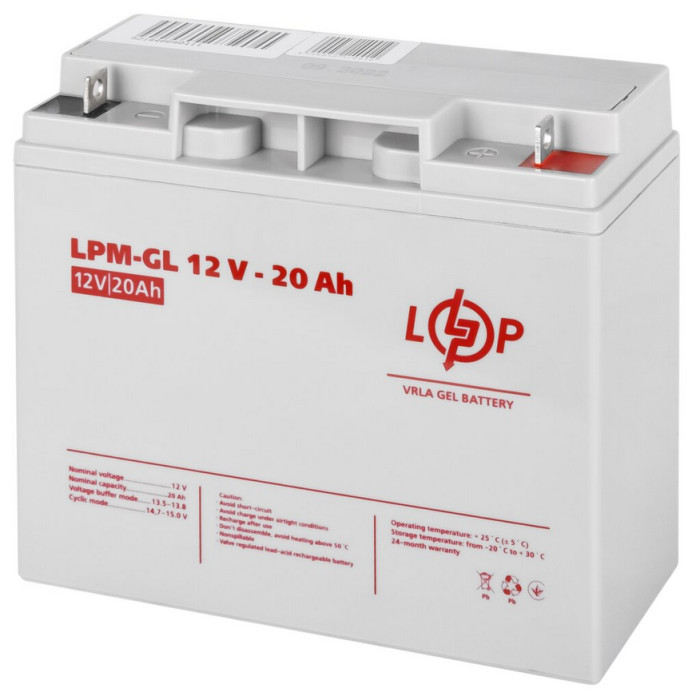 Аккумулятор LogicPower LPM-GL гелевый 12 В 20 Ач 5214