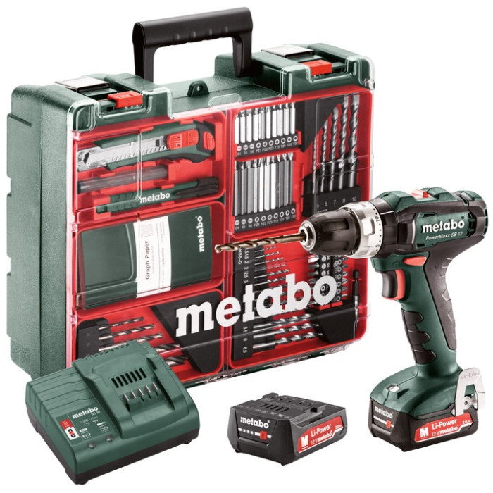 Дриль-шуруповерт ударний акумуляторний Metabo PowerMaxx SB 12 Set 601076870