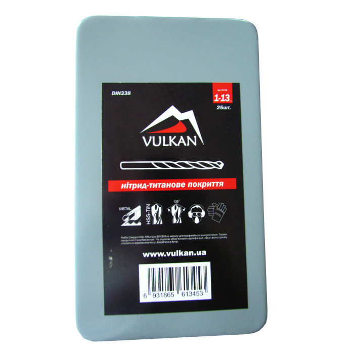 Набор свёрл по металлу VULKAN HSS TiN 25 шт 1-13 мм 61020251 - изображение 2