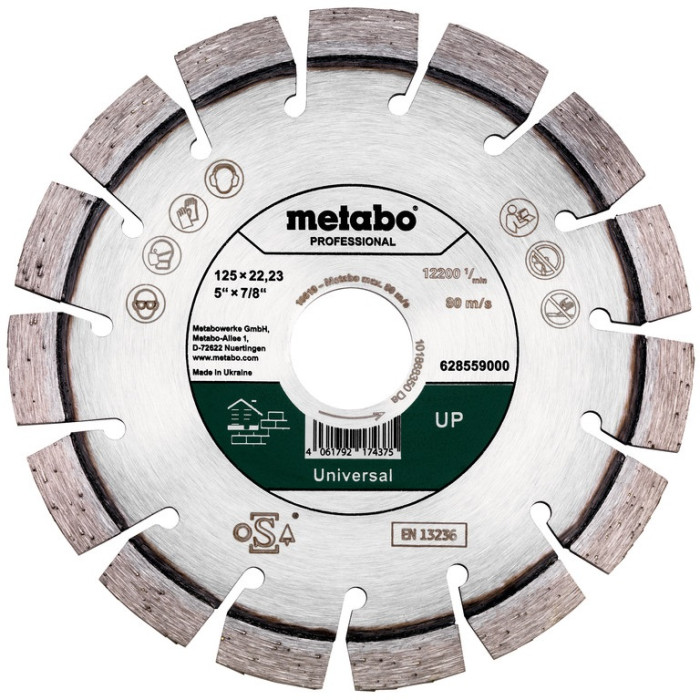 Круг алмазный универсальный Metabo UP Universal professional 125х22.23х2.4 мм 628559000