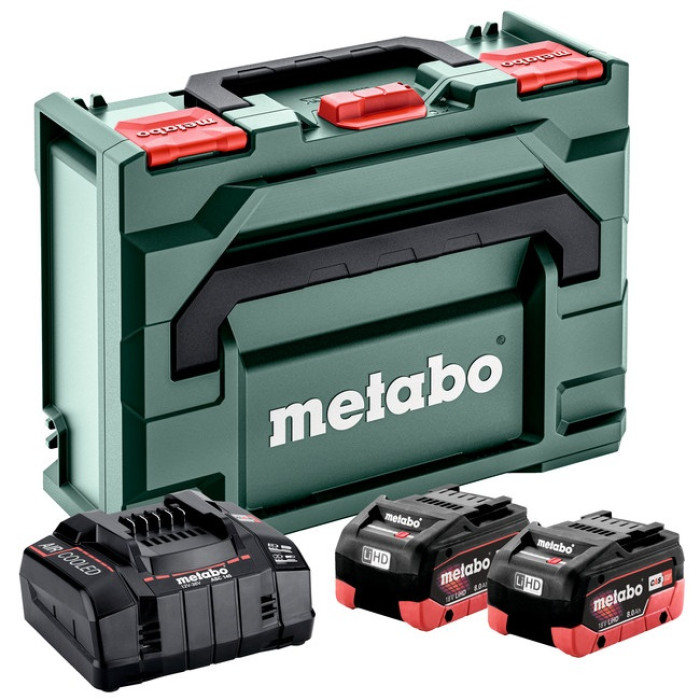 Набір Metabo LiHD зарядний пристрій 12-36 В, акумулятори 2 шт Li-Ion 18 В 8 Аг, кейс metaBOX 145 685131000