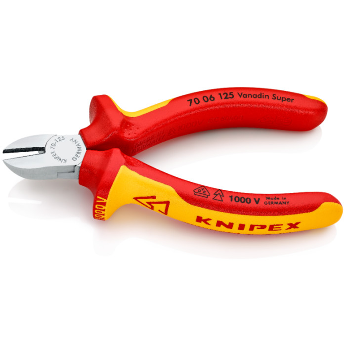Кусачки бокові діелектричні хромовані KNIPEX 125 мм 70 06 125 - зображення 3