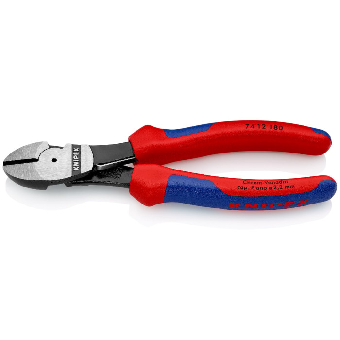 Кусачки бокові особливої потужності фосфатовані KNIPEX 180 мм 74 12 180 - зображення 2